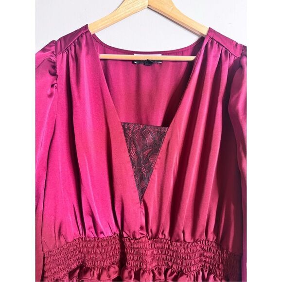 ELOQUII Elements red Smocked Waist Midi Dress Sz 18 - Picture 5 of 8